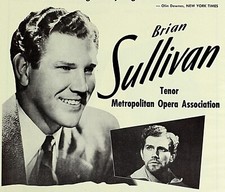Anuncio impreso de música vintage Brian Sullivan Tenor 1949 anuncios de reserva 13 x 9 3/4 segunda mano  Embacar hacia Mexico