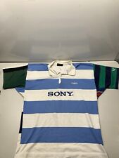 Camisa Polo de Rugby Vintage Carisbrook Rayas Bloques de Color Sony Wega Patrocinador Grande segunda mano  Embacar hacia Argentina