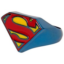 DC COMICS CLÁSSICO SUPERMAN LOGOTIPO AZUL ANEL CROMADO, usado comprar usado  Enviando para Brazil