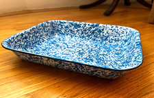 Usado, Assadeira esmaltada vintage azul e branco – 13,25 x 10,75 x 2 comprar usado  Enviando para Brazil