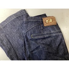 Jeans jeans Bebe perna larga lavagem escura cintura alta feminino tamanho 28 comprar usado  Enviando para Brazil