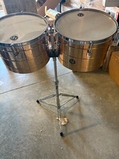 Timbales Thunder Timbs LP LP258B Tito Puente 15" & 16" com suporte, parafuso faltando comprar usado  Enviando para Brazil