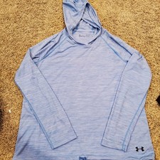 Usado, Blusa atlética Under Armour com capuz solta feminina grande azul equipamento térmico comprar usado  Enviando para Brazil