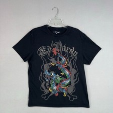 Camiseta masculina Ed Hardy média preta dragão gráfico anos 90 Y2K tatuagem arte americana, usado comprar usado  Enviando para Brazil