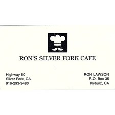 Ron's Silver Fork Cafe Ron Lawson Kyburz CA cartão de visita vintage STK2-BC1-6 comprar usado  Enviando para Brazil