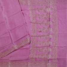 Swastik Vintage Rosa Sari 100% Puro Tessuto di Seta Indiano 4.6m Craft comprar usado  Enviando para Brazil