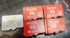 Usado, Lote de cartões SanDisk 128GB, (4)ea, 64GB (1)ea, micro SD XC Nintendo Switch comprar usado  Enviando para Brazil