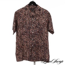 Camisa com botões floral multi Batik castanha ecru feita no Japão nova sem etiquetas G, usado comprar usado Camisa com botões floral multi Batik castanha ecru feita no Japão nova sem etiquetas G, usado comprar usado  Enviando para Brazil