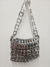 Bolsa de ombro vintage década de 1970 estilo Paco Rabanne corrente metal correio ícone colecionável, usado comprar usado  Enviando para Brazil