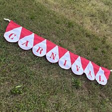 Banner de carnaval tecido de lona tema circo vermelho e branco 72”x15” grande comprar usado  Enviando para Brazil