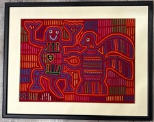 🦎 🦅 Moldura vintage 1960’s San Blas Island Kuna Art Mola linda 19” x 24” comprar usado  Enviando para Brazil