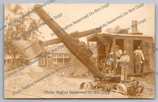 Antigua excavadora de pala de vapor RPPC maquinaria industrial foto real postal segunda mano  Embacar hacia Mexico