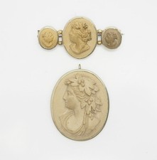 Usado, Conjunto De Broche Y Colgante De Lava Con Intaglio Raro comprar usado  Enviando para Brazil