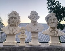 4 estatuetas vintage de busto de compositor assinadas A.Santini Beethoven Wagner StraussVerdi, usado comprar usado  Enviando para Brazil