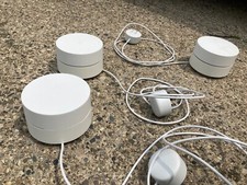 Sistema Wi-Fi Google Wifi malha residencial inteira X 3 branco GJ2CQ com cabos de alimentação comprar usado  Enviando para Brazil