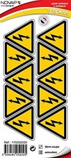 Zestaw naklejek ostrzegawczych zagrożenie elektryczne Novap ‎4252025 10szt., używany na sprzedaż  PL