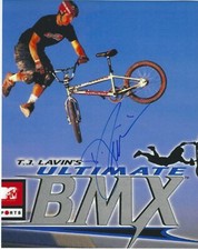Foto assinada por T.J. LAVIN 8 x 10 BIKING X Games BMX FRETE GRÁTIS, usado comprar usado  Enviando para Brazil
