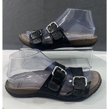 Sandálias femininas EARTH Sand Antigua Slide corte a laser couro preto em relevo tamanho 7,5, usado comprar usado Sandálias femininas EARTH Sand Antigua Slide corte a laser couro preto em relevo tamanho 7,5, usado comprar usado  Enviando para Brazil