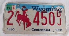 Wyoming centennial license for sale  Christiansburg