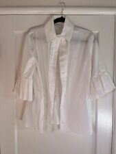 Camisa Top Armani Collezioni Mujer Abotonada Blanca Talla 12 Manga Corta Cuello segunda mano  Embacar hacia Argentina