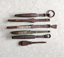Pinça pinça de ferro 19c antiga design de forma exclusiva pátina rica antiga 6 peças TZ37 comprar usado  Enviando para Brazil