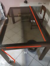 Tavolo cristallo noce usato  Seniga