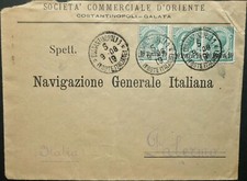 PO ITALIANO EM CONSTANTINOPLE 5 SET 1908 30pa CAPA DE TAXA ENVIADA PARA PALERMO, ITÁLIA comprar usado  Enviando para Brazil