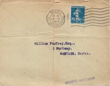 Usado, FRANCE 1916 TYPED 25c BLUE COVER FROM PARIS TO ENGLAND REF 432  comprar usado  Enviando para Brazil