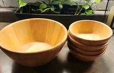 Tigela de servir madeira de bambu conjunto com 5 peças vintage por Target HOME Tailândia chips salada comprar usado  Enviando para Brazil