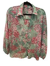 Blusa Zara Feminina Top L Verde Rosa Decote V Floral Manga Longa 8186/752 Nova Sem etiquetas comprar usado  Enviando para Brazil