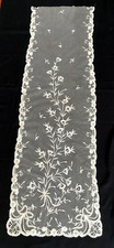 Painel antigo de renda BRUXELAS PRINCESA 16X54 linho branco, usado comprar usado  Enviando para Brazil