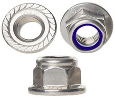PORCAS FLANGEADAS NYLOC A2 INSERÇÃO DE NÁILON AÇO INOXIDÁVEL SERRILHADAS FLANGE TRAVA PORCAS comprar usado  Enviando para Brazil