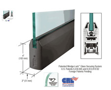 Trilho de porta CRL preto bronze anodizado 1/2" vidro 4" cônico sem trava -35-13/16" comprar usado  Enviando para Brazil
