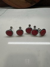 5 puxadores/botões de gaveta vintage cromados e vermelhos comprar usado  Enviando para Brazil