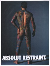 1997 Absolut Vodka print ad Absolut Restraint Tatuagens comprar usado  Enviando para Brazil