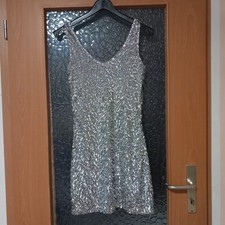 Minikleid pailletten silber gebraucht kaufen  Eckental