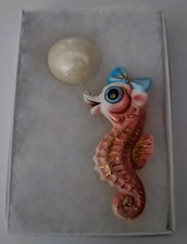 Baby Seahorse & Bubble PY Antropomórfica Cerâmica Pendurada na Parede Vintage comprar usado  Enviando para Brazil