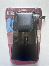 Capa tiracolo de couro para celular com carteira para telefones universais, preta comprar usado  Enviando para Brazil