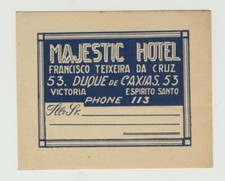 Usado, Majestic Hotel -  Victoria (Espirito Santo) / Brazil (Vintage Luggage Label) comprar usado  Enviando para Brazil