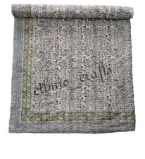 Usado, Colcha de algodão reversível com estampa floral indiana Kantha estampa de bloco de mão queen size comprar usado  Enviando para Brazil
