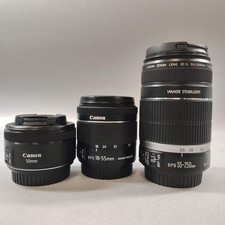 Canon EF-S 18-55mm f4-5.6, 55-200mm f4-5.6, 50mm f1.8 comprar usado  Enviando para Brazil
