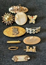 Lote de 11 broches antigos vintage vitorianos art déco MOP lote de joias de strass comprar usado  Enviando para Brazil