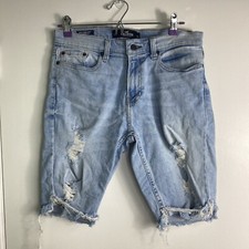 Bermuda jeans Hollister Epic Flex skinny cintura 30 lavagem leve corte comprar usado  Enviando para Brazil