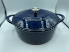 Forno e tampa holandeses redondos cobertos de ferro fundido esmaltado azul Tramontina 7 quartos comprar usado  Enviando para Brazil