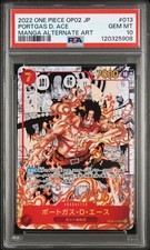 One Piece Portgas D Ace Manga Alt Art Japonês OP02-013 Paramount War PSA 10, usado comprar usado  Enviando para Brazil