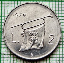 SAN MARINO 1979 2 LIRAS, Trompete - Série Símbolos do Estado, Alumínio UNC comprar usado  Enviando para Brazil