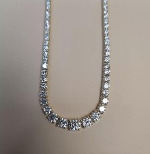 Colar enorme de diamante graduado cultivado em laboratório 13,5 quilates ouro branco 14k sobre VS1 G 16" comprar usado Colar enorme de diamante graduado cultivado em laboratório 13,5 quilates ouro branco 14k sobre VS1 G 16" comprar usado  Enviando para Brazil