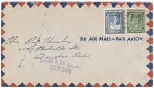 New Foundland, Canadá APO, 1944 Air Cover c/2c & 4c, CAPO No.4 cds, Censor h/s, usado comprar usado  Enviando para Brazil