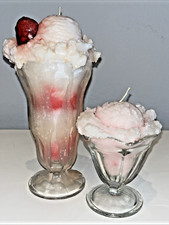 Velas flutuantes de sundae para sorvete à moda antiga rosa morango comprar usado  Enviando para Brazil
