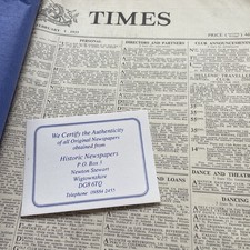 Times historic newspaper for sale  FAREHAM